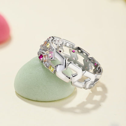 [Amore]Sparkling Vibrant Emerald Cut Daily Ring
