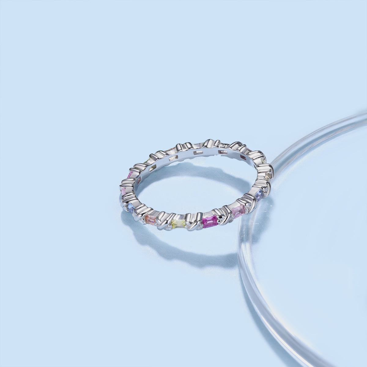 [Amore]Charming Colorful Round Cut Daily Ring