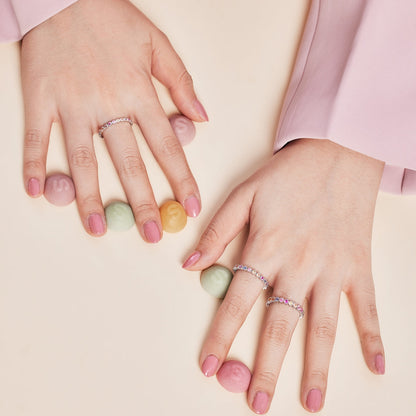 [Amore]Exquisite Colorful Round Cut Party Ring