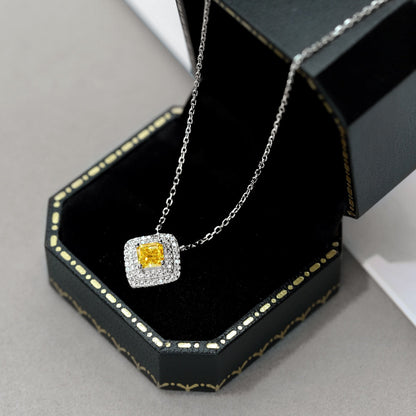 [Amore]Sparkling Asscher Cut Necklace
