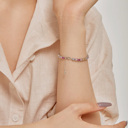 [Amore]Delicate Colorful Emerald Cut Party Bracelet