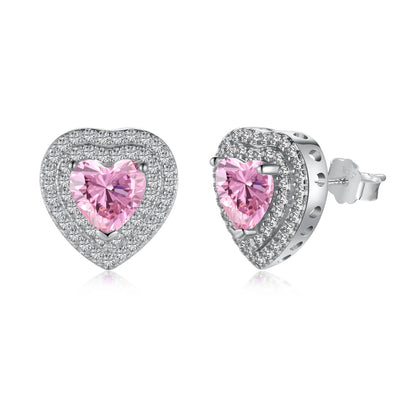 [Amore]Dazzling Heart Shape Lover Earrings