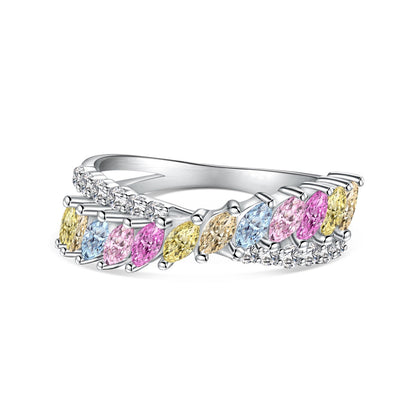 [Amore]Unique Colorful Marquise Cut Daily Ring