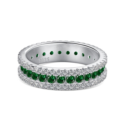 [Amore]Delicate Colorful Round Cut Daily Ring