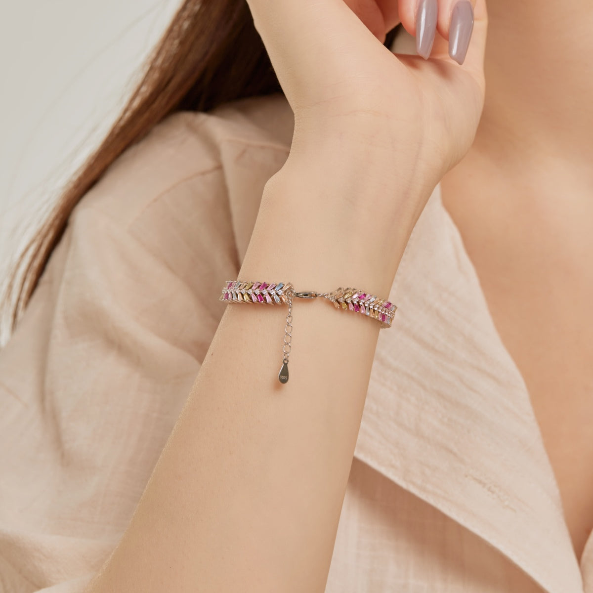 [Amore]Dainty Radiant Emerald Cut Daily Bracelet