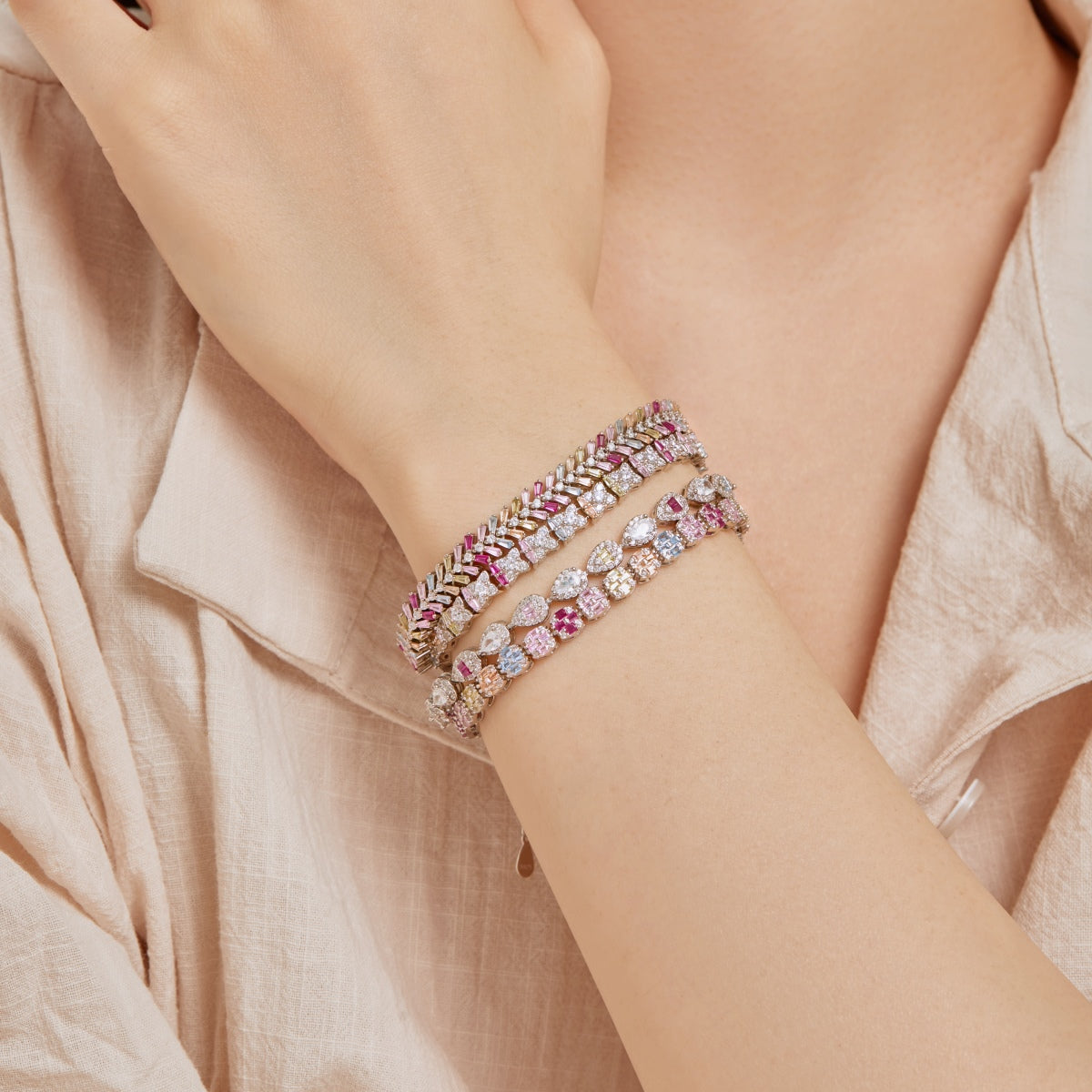 [Amore]Dainty Radiant Emerald Cut Daily Bracelet