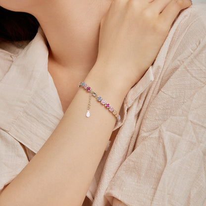 [Amore]Delicate Colorful Emerald Cut Daily Bracelet