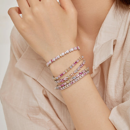 [Amore]Delicate Colorful Emerald Cut Daily Bracelet