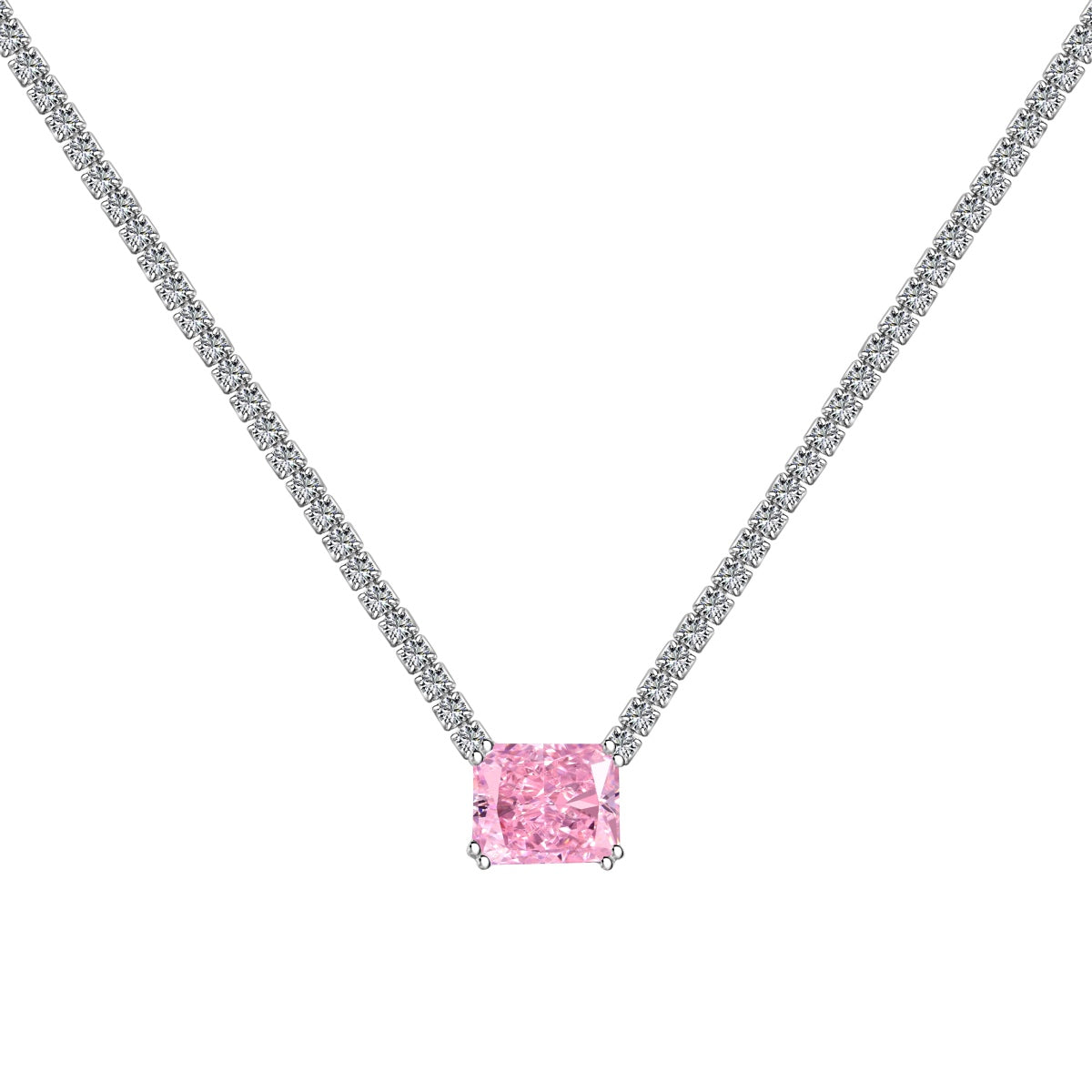 [Amore]4.0 Carat Elegant Radiant Cut Necklace