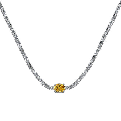 [Amore]1.0 Carat Shining Oval Cut Necklace