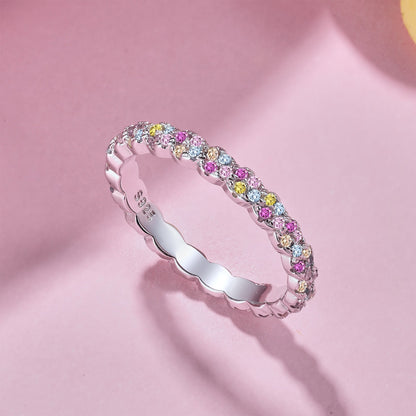[Amore]Dainty Ebullient Round Cut Daily Ring