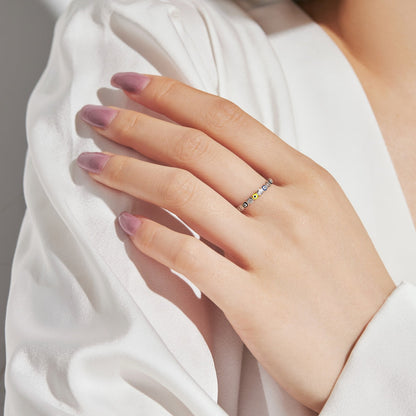 [Amore]Sparkling Vibrant Round Shape Daily Ring