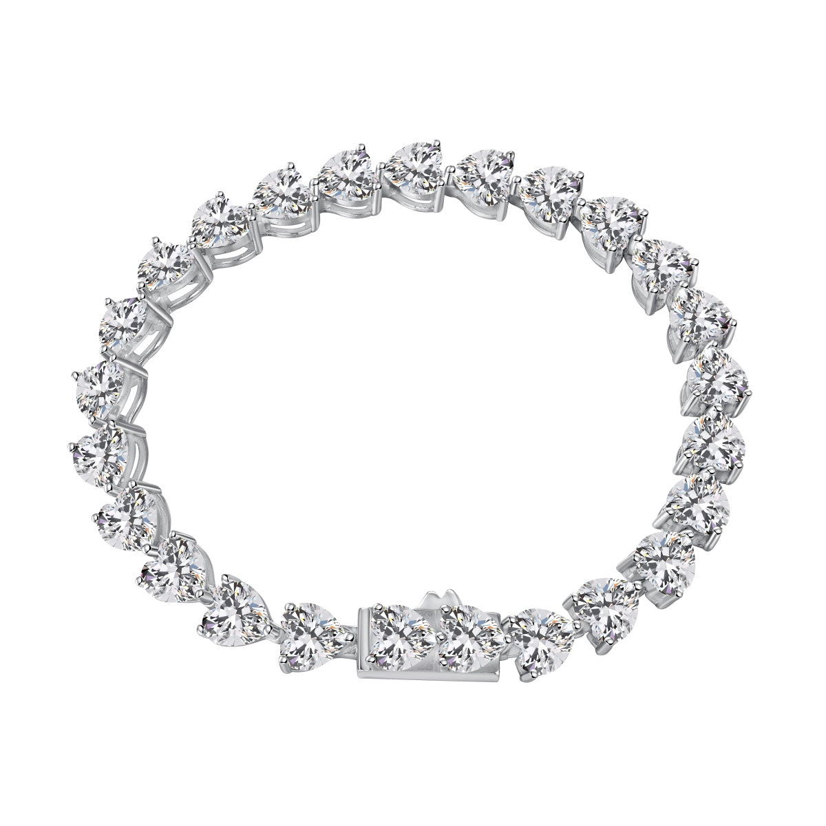 [Amore]0.75 Carat Elegant Romantic Heart Shape Lover Bracelet
