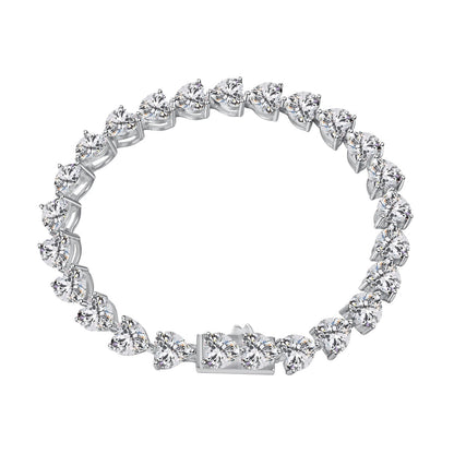 [Amore]0.75 Carat Elegant Romantic Heart Shape Lover Bracelet