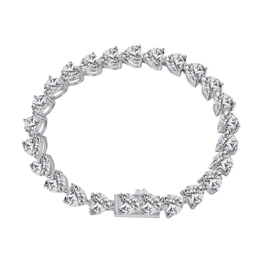 [Amore]0.75 Carat Elegant Romantic Heart Shape Lover Bracelet