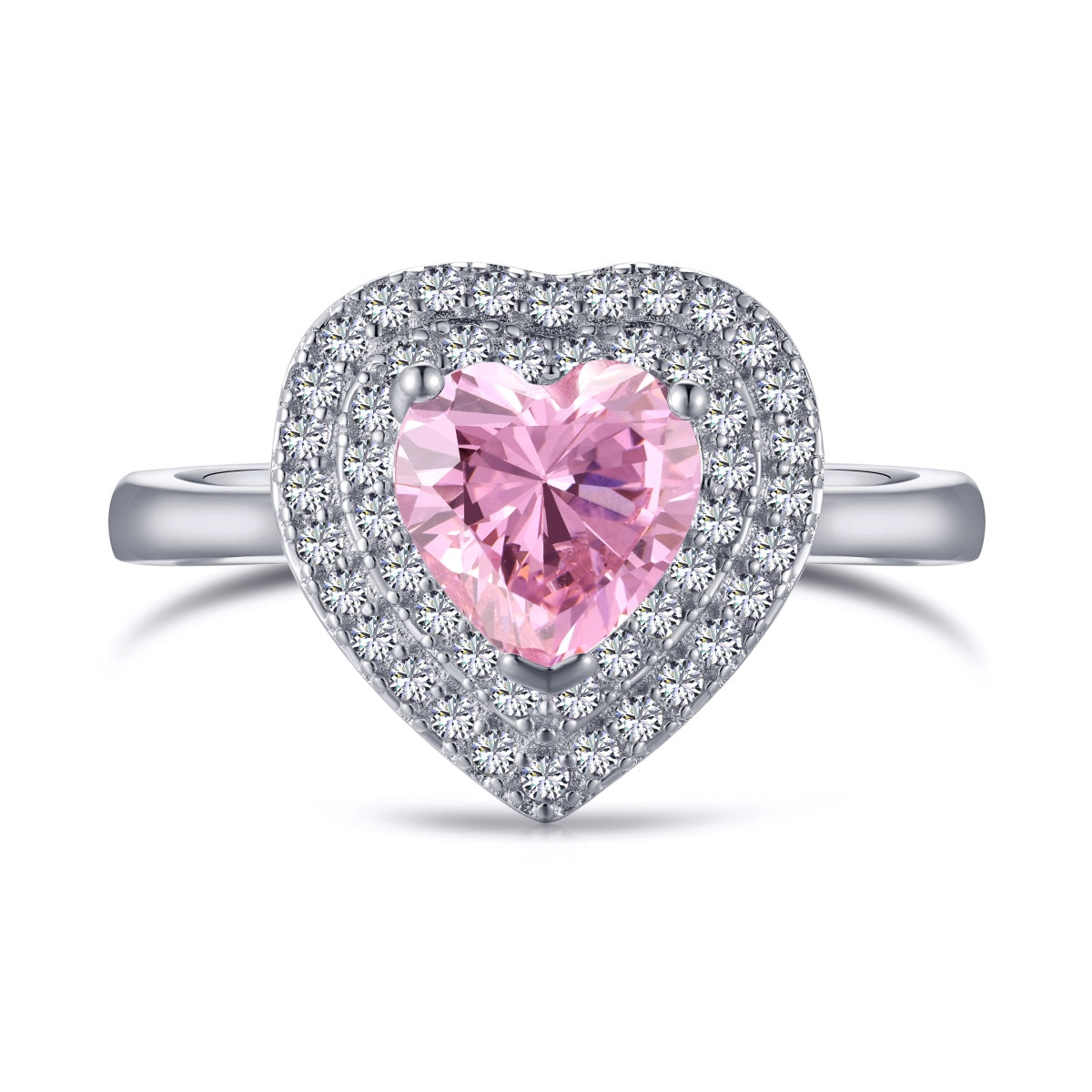 [Amore]Delicate Ebullient Heart Shape Wedding Ring