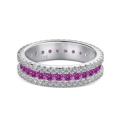 [Amore]Delicate Colorful Round Cut Daily Ring
