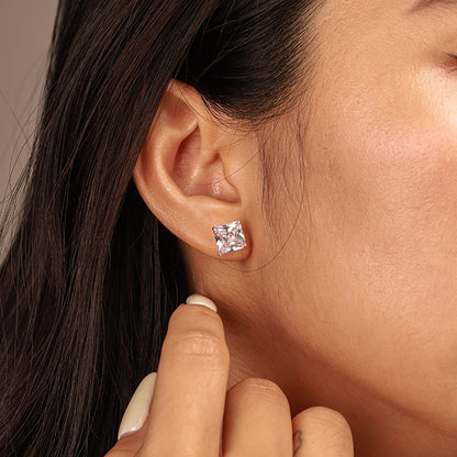 [Amore]Ornate Square Shape Earrings