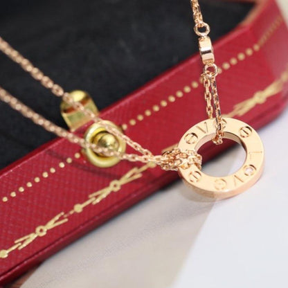 [Amore]LOVE NECKLACE ADJUSTABLE ROSE GOLD 2 DIAMOND