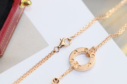 [Amore]LOVE NECKLACE ADJUSTABLE ROSE GOLD 2 DIAMOND