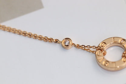 [Amore]LOVE NECKLACE ADJUSTABLE ROSE GOLD 2 DIAMOND