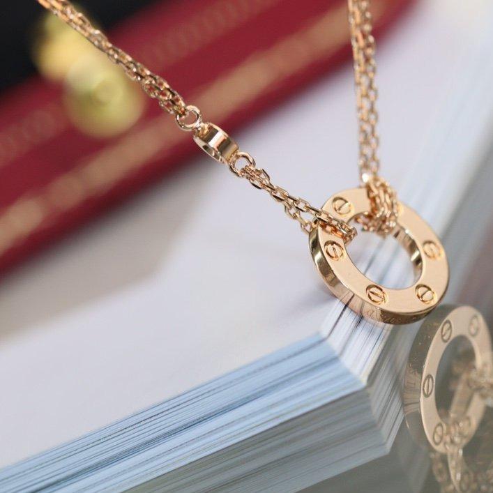 [Amore]LOVE NECKLACE ADJUSTABLE ROSE GOLD 2 DIAMOND