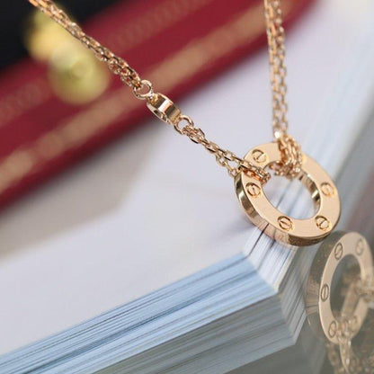 [Amore]LOVE NECKLACE ADJUSTABLE ROSE GOLD 2 DIAMOND