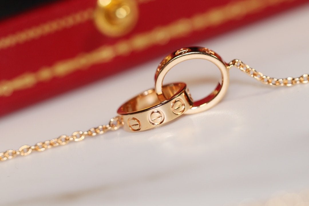 [Amore]LOVE NECKLACE PINK GOLD AND SILVER