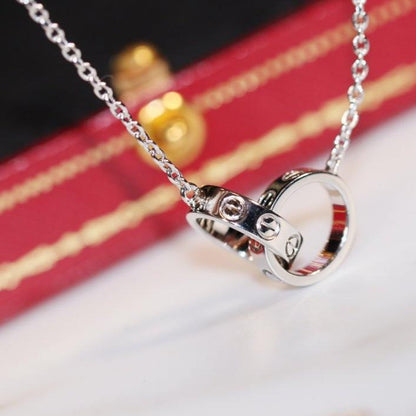 [Amore]LOVE NECKLACE PINK GOLD AND SILVER