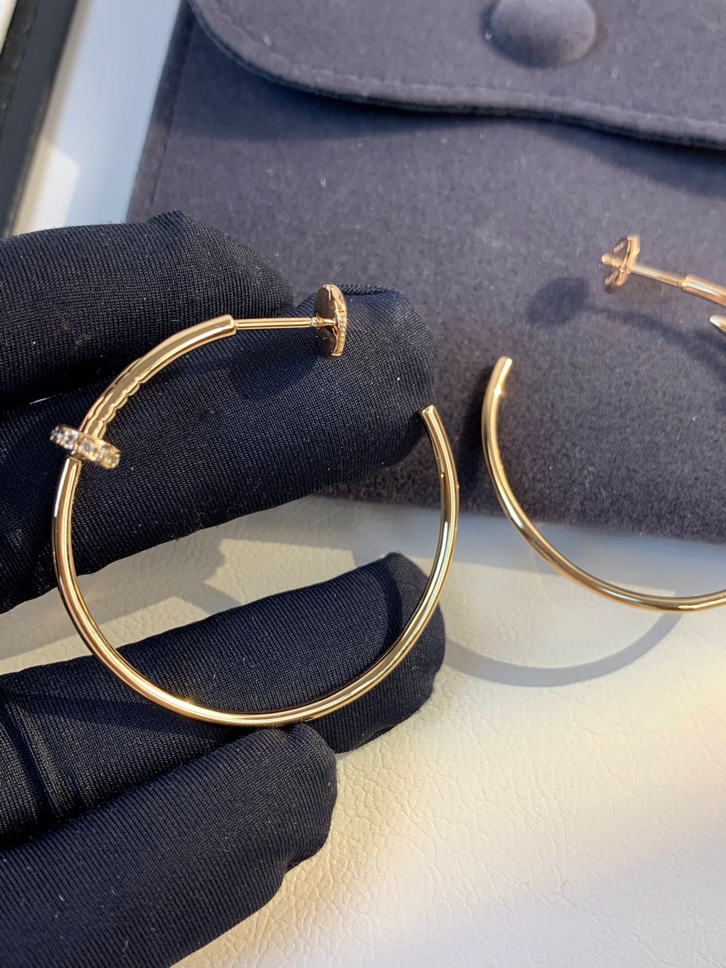 [Amore]JUSTE EARRINGS GOLD DIAMONDS 1.8MM