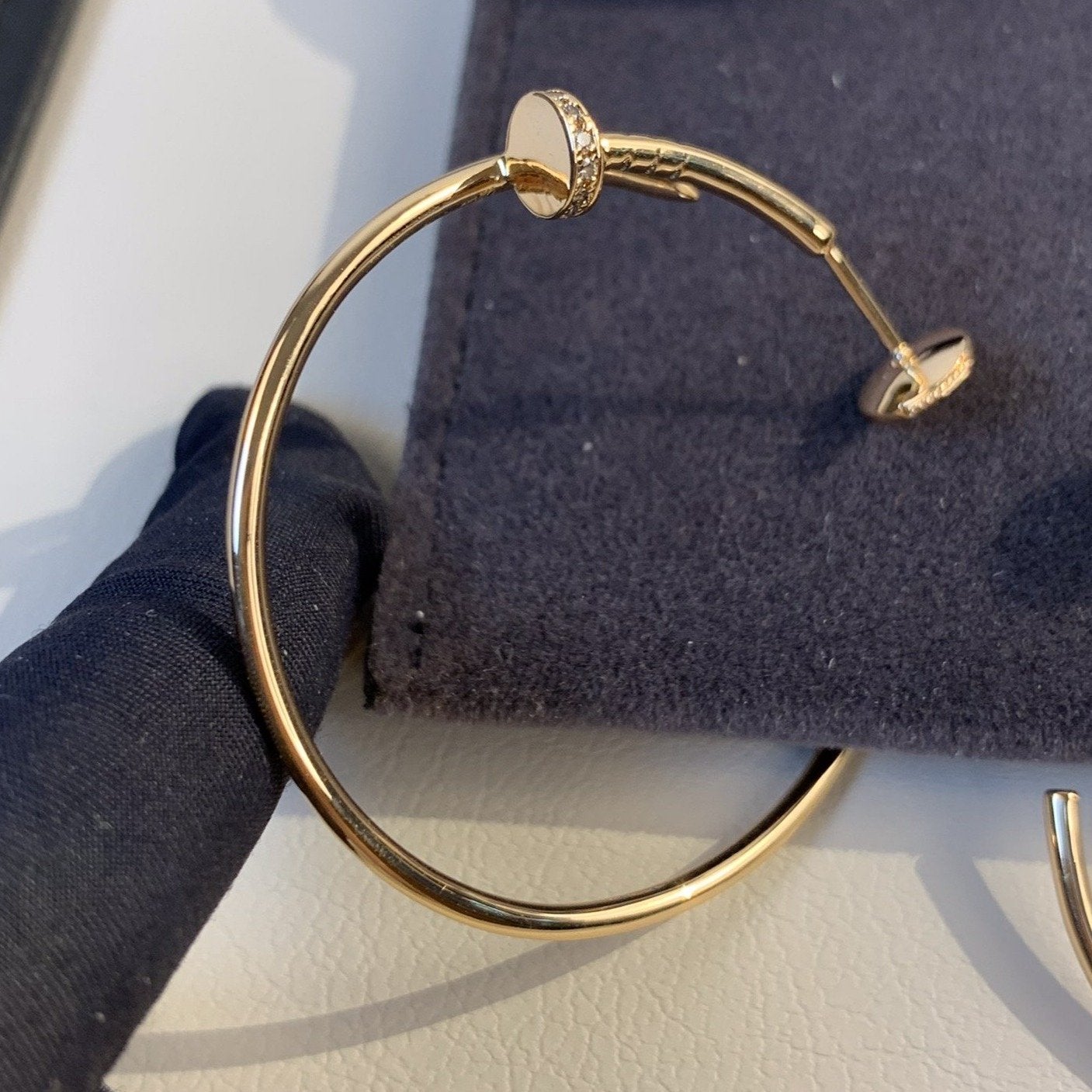 [Amore]JUSTE EARRINGS GOLD DIAMONDS 1.8MM