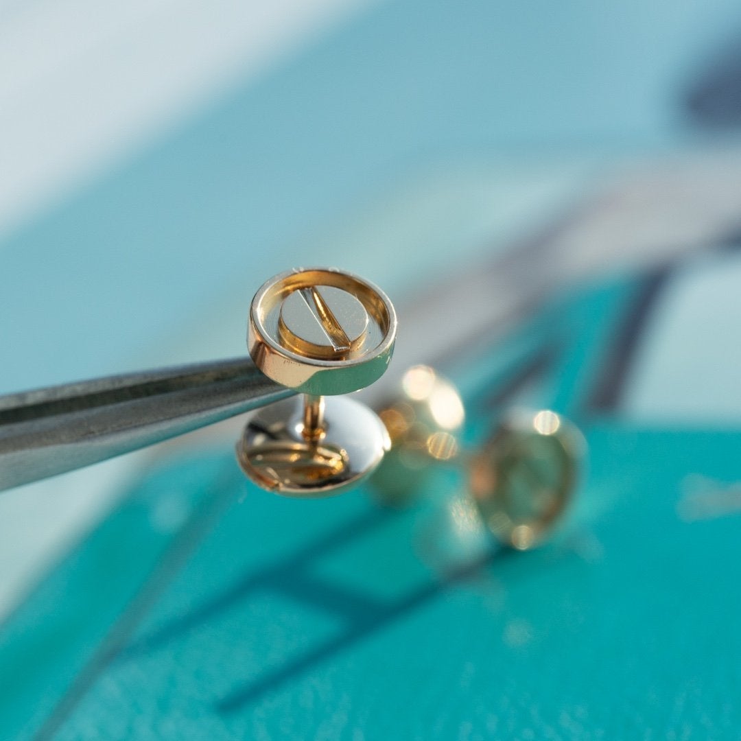 [Amore]LOVE EARRINGS PINK GOLD 10MM