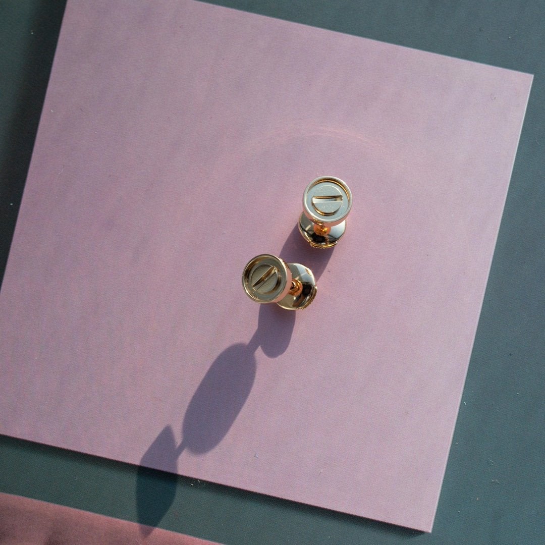 [Amore]LOVE EARRINGS PINK GOLD 10MM
