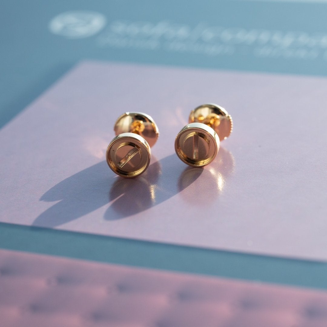 [Amore]LOVE EARRINGS PINK GOLD 10MM