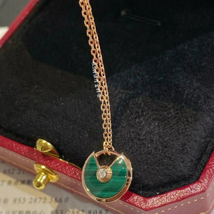 [Amore]AMULETTE ROSE GOLD MALACHITE NECKLACE