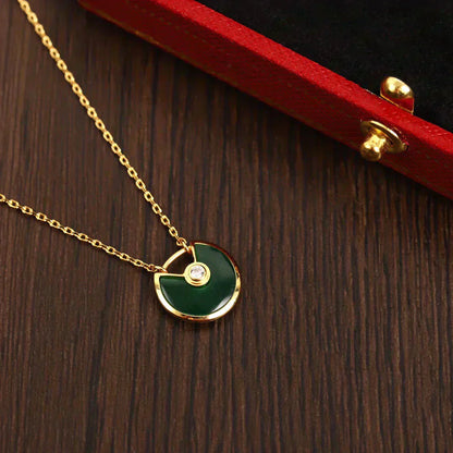 [Amore]AMULETTE GOLD MALACHITE NECKLACE