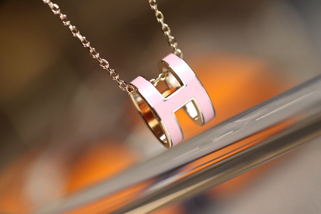 [Amore]POP H PEDANT PINK GOLD