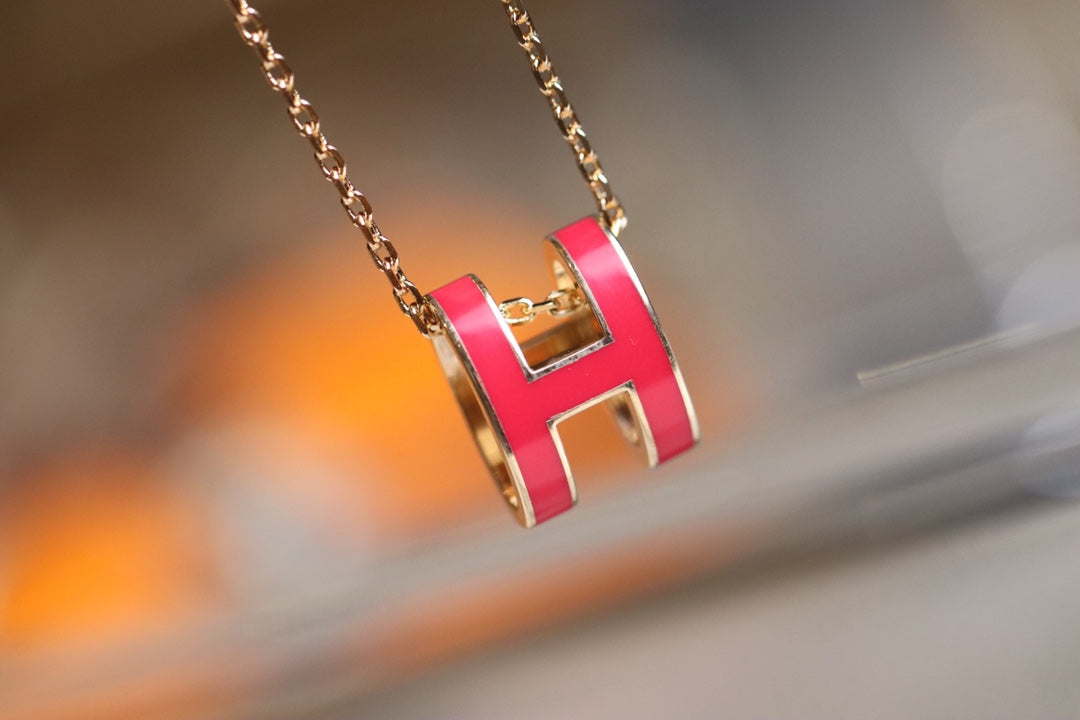 [Amore]POP H PEDANT PINK GOLD