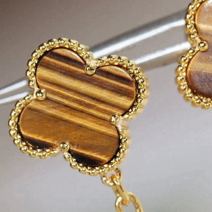 [Amore]CLOVER  2 MOTIF  TIGER EYE CARNELIAN EARRINGS