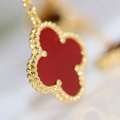 [Amore]CLOVER  2 MOTIF  TIGER EYE CARNELIAN EARRINGS