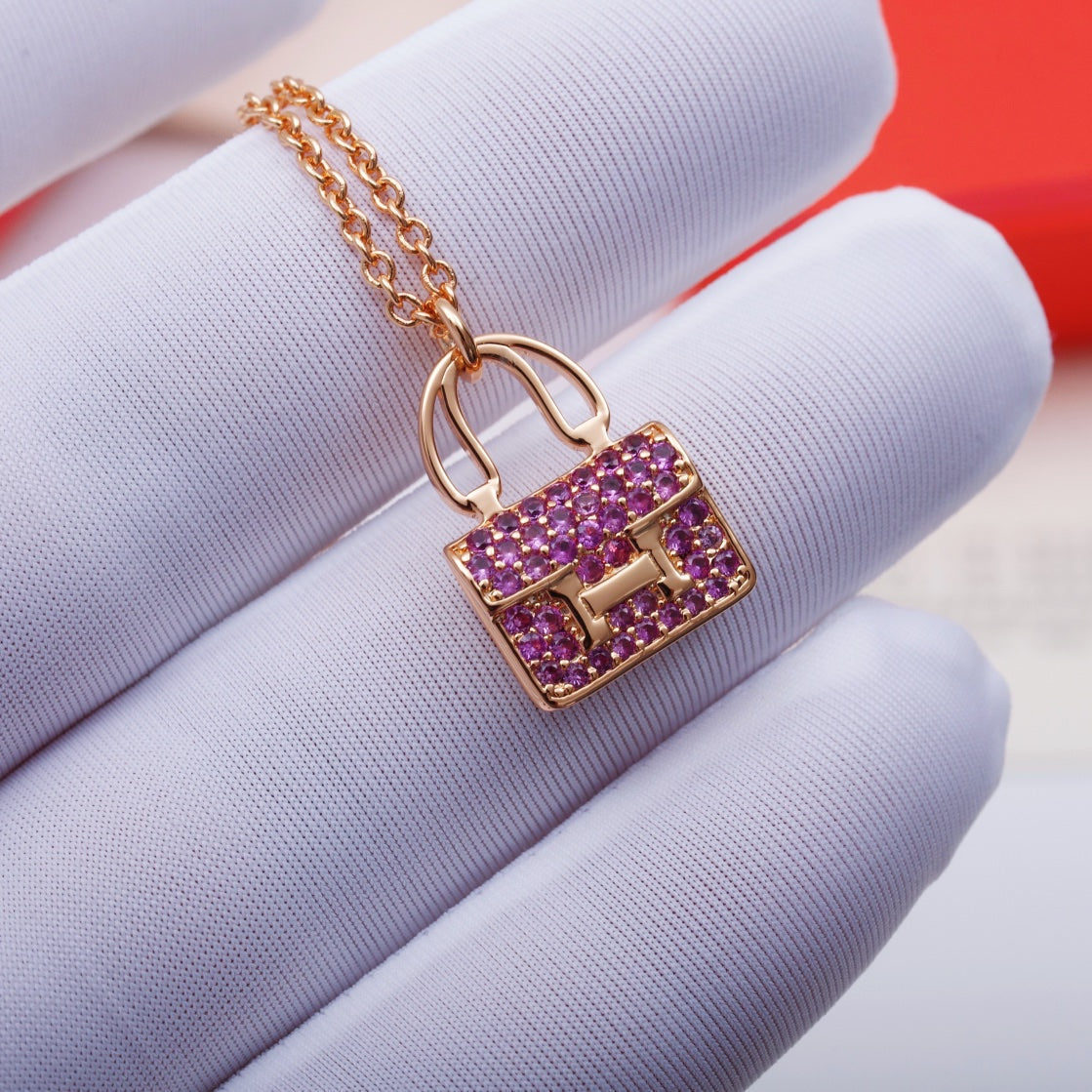 [Amore]CONSTANCE PEDANT PURPLE DIAMOND NECKLACE
