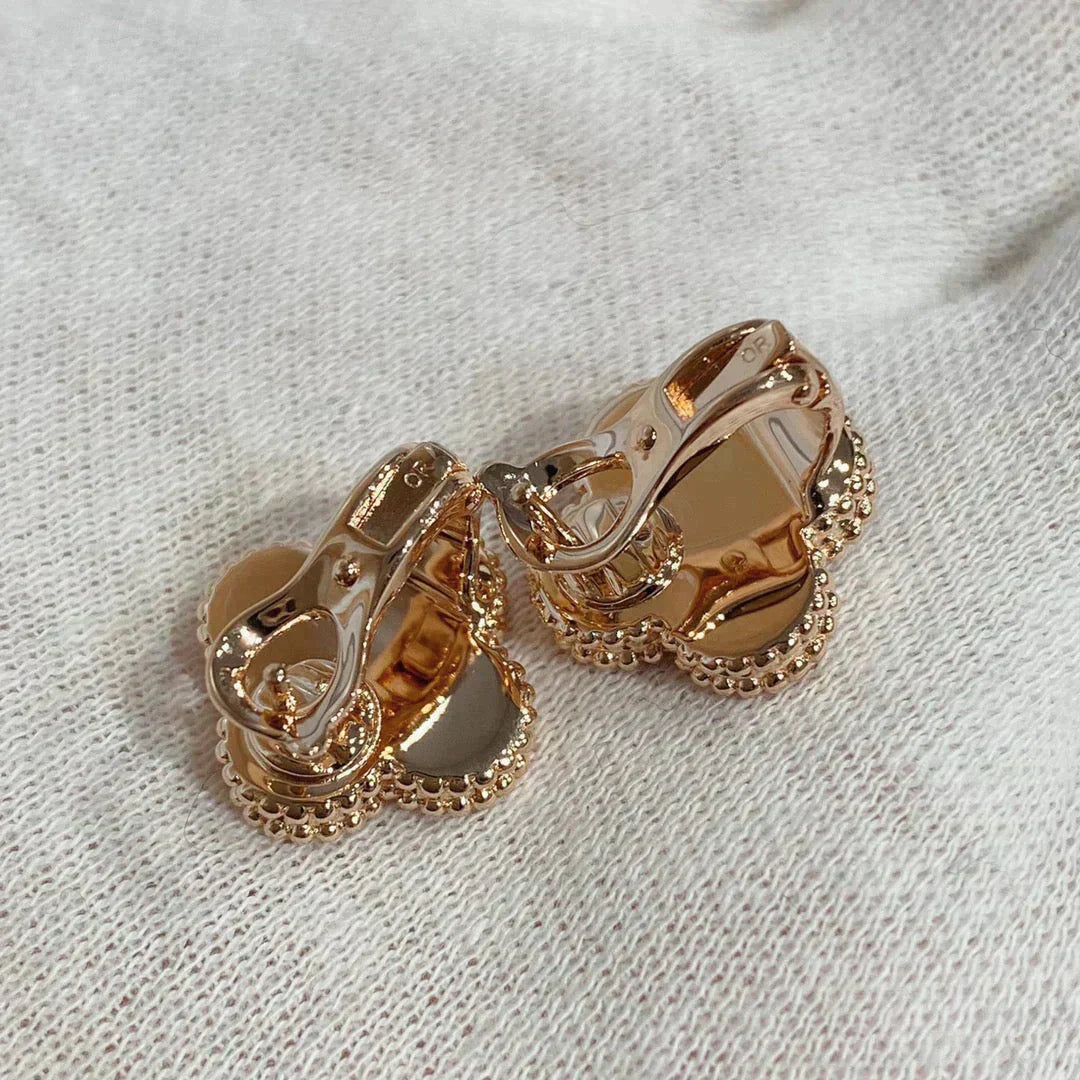 [Amore]CLOVER MEDIUM 1 MOTIFS CARNELIAN  DIAMOND earrings