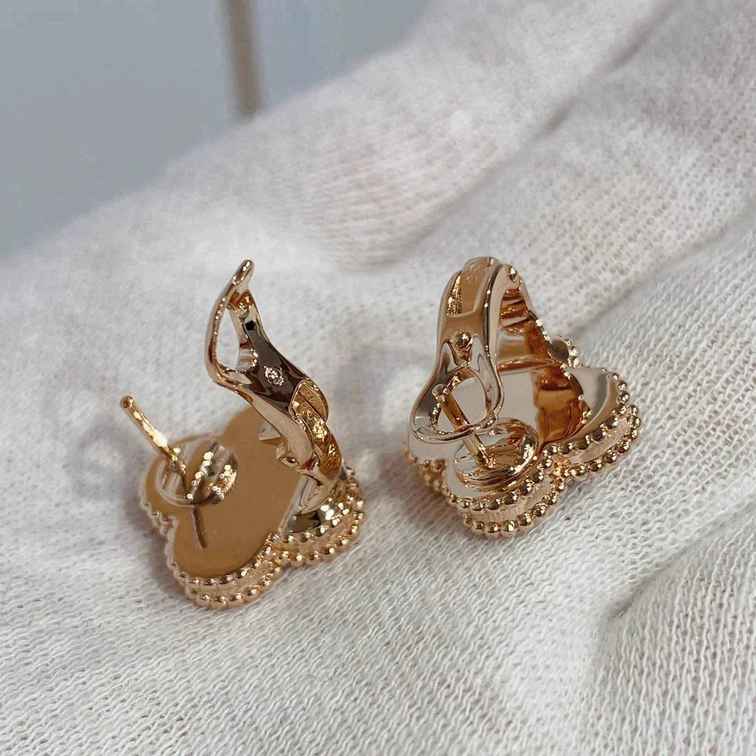 [Amore]CLOVER MEDIUM 1 MOTIFS CARNELIAN  DIAMOND earrings