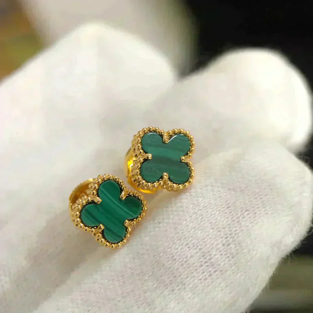 [Amore]CLOVER MINI 9.5MM MALACHITE  EARRINGS
