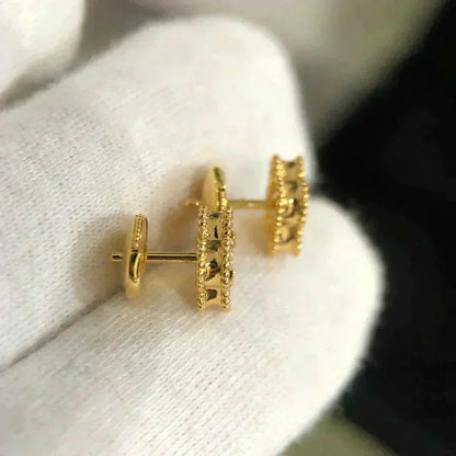 [Amore]CLOVER MINI 9.5MM MALACHITE  EARRINGS