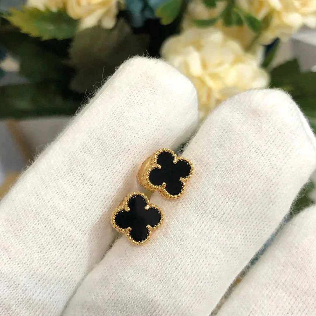 [Amore]CLOVER MINI 9.5MM BLACK MOP EARRINGS