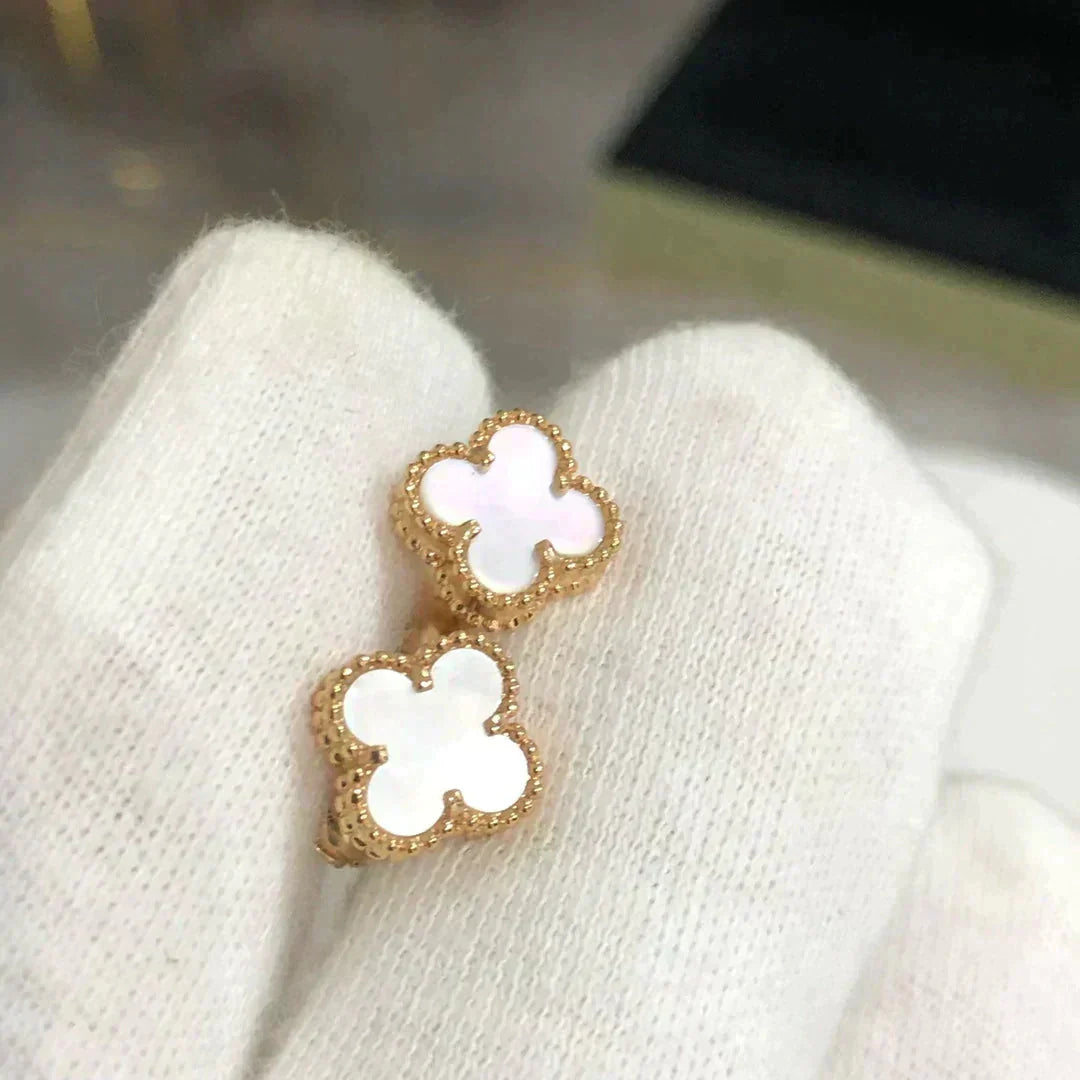 [Amore]CLOVER MINI 9.5MM WHITE MOP EARRINGS