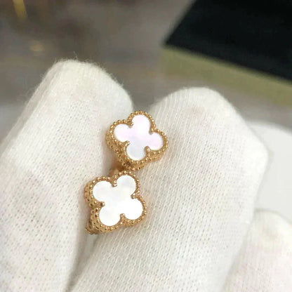 [Amore]CLOVER MINI 9.5MM WHITE MOP EARRINGS