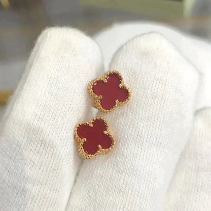 [Amore]CLOVER MINI 9.5MM CARNELIAN EARRINGS
