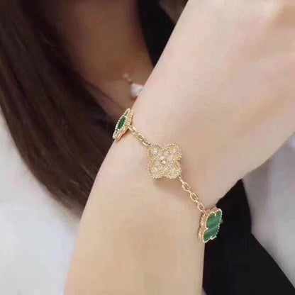 [Amore] CLOVER 5 MOTIF MALACHITE BRACELET COLLECTION